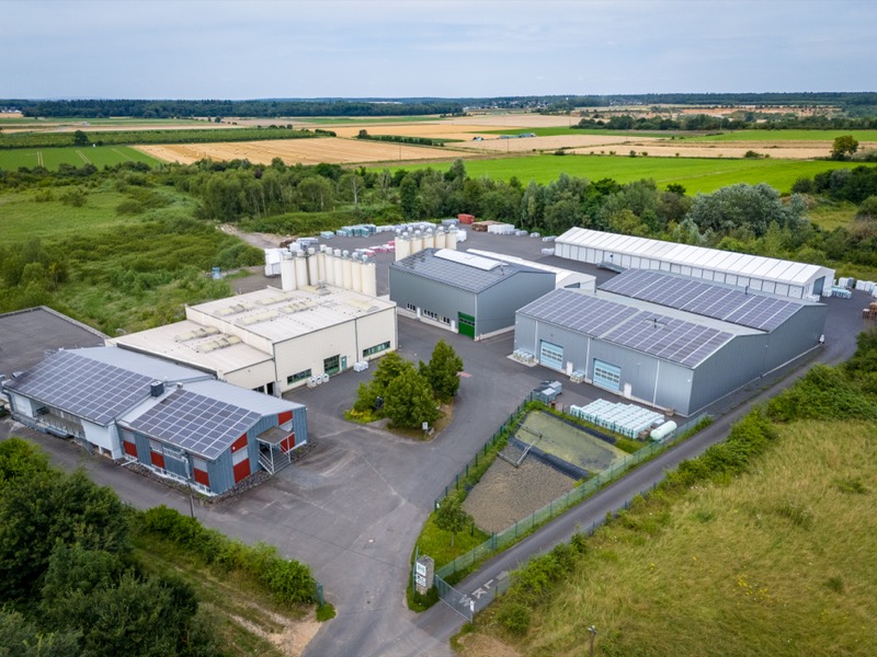 GftK company premises in Rheinbach-Flerzheim, aerial view